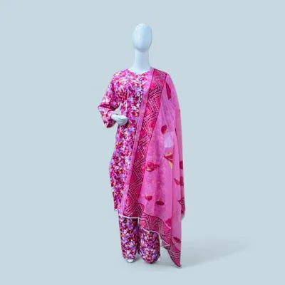 Eid Collection 3 Pcs Women's Stitched Cotton Lawn Printed Suit