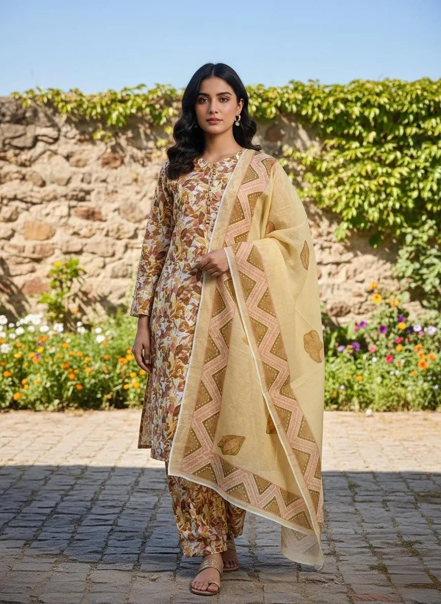 Eid Collection 3 Pcs Women's Stitched Cotton Lawn Printed Suit