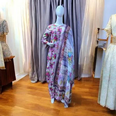 Eid Collection 3 Pcs Women's Stitched Cotton Lawn Printed Suit