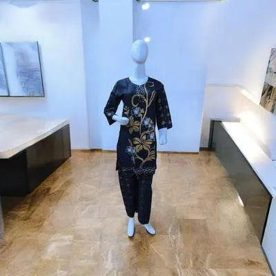 Eid Collection 2 Pcs Women's Stitched Cotton Lawn Printed Suit