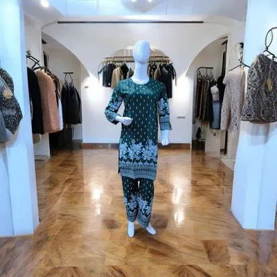 Eid Collection 2 Pcs Women's Stitched Cotton Lawn Printed Suit