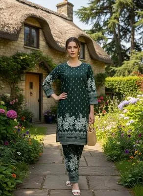Eid Collection 2 Pcs Women's Stitched Cotton Lawn Printed Suit