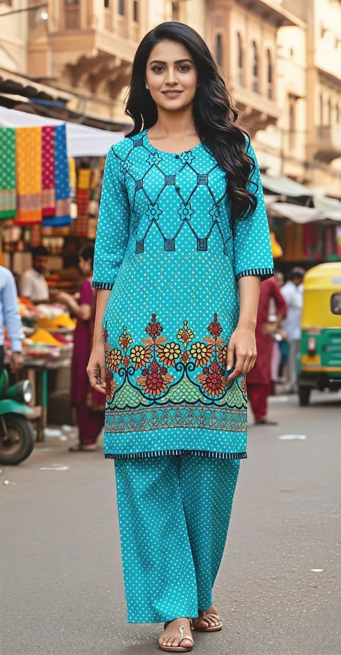 Eid Collection 2 Pcs Women's Stitched Cotton Lawn Printed Suit