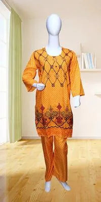 Eid Collection 2 Pcs Women's Stitched Cotton Lawn Printed Suit
