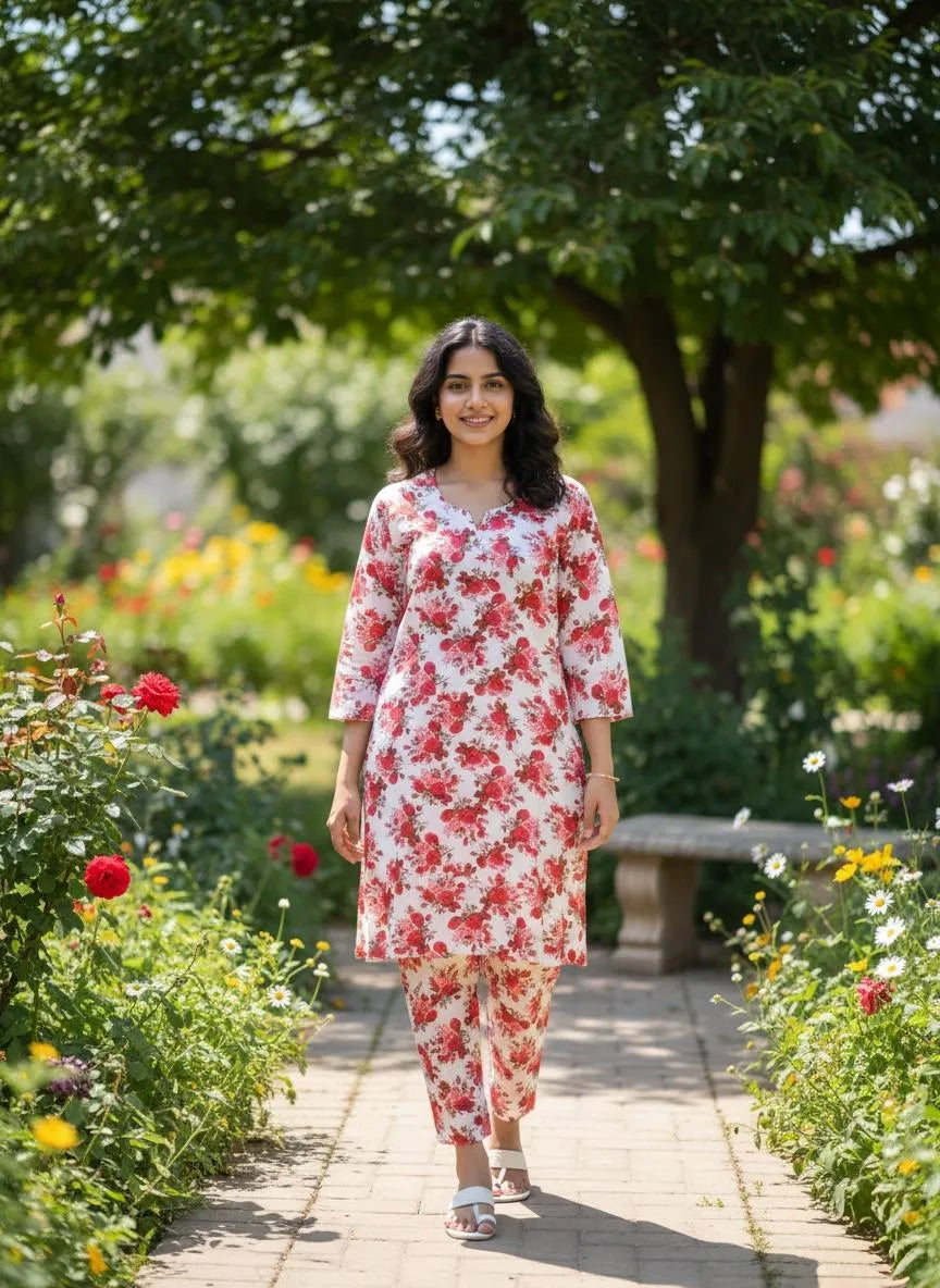 Eid Collection 2 Pcs Women's Stitched Cotton Lawn Printed Suit