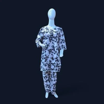 Eid Collection 2 Pcs Women's Stitched Cotton Lawn Printed Suit