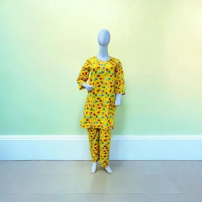 Eid Collection 2 Pcs Women's Stitched Cotton Lawn Printed Suit