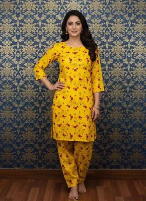 Eid Collectiion 2 Pcs Women's Stitched Cotton Printed Shirt And Trouser