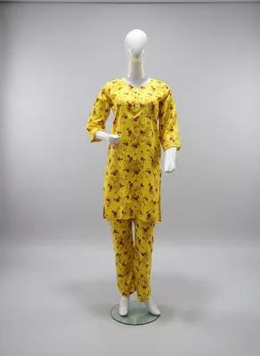 Eid Collectiion 2 Pcs Women's Stitched Cotton Printed Shirt And Trouser