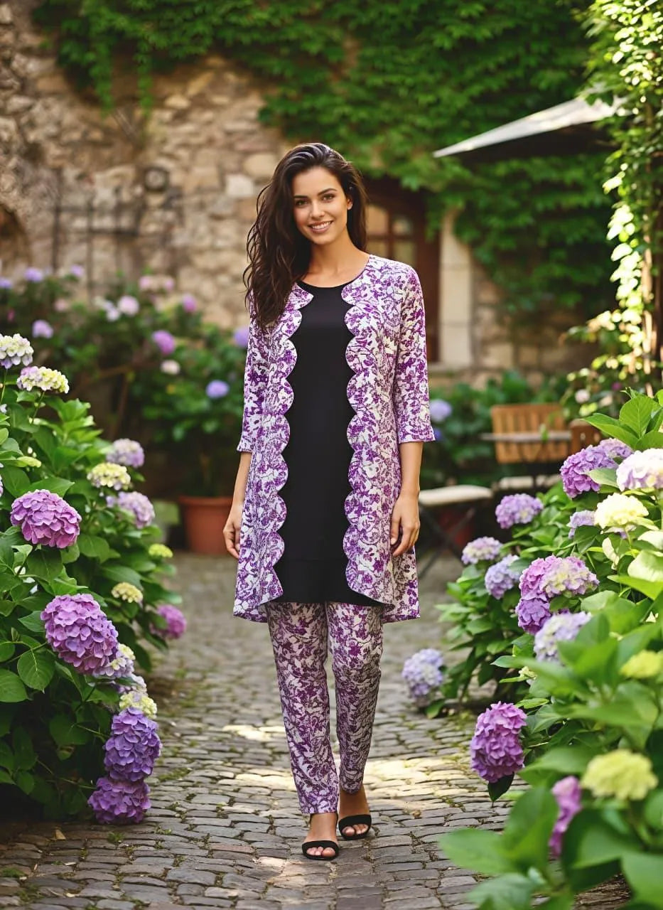 Eid Collection 2 Pcs Women's Stitched Cotton Lawn Printed Shirt And Trouser