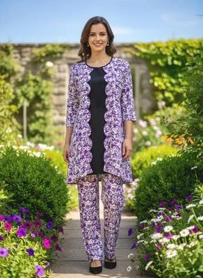 Eid Collection 2 Pcs Women's Stitched Cotton Lawn Printed Shirt And Trouser