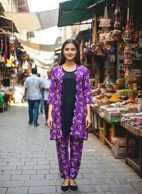 Eid Collection 2 Pcs Women's Stitched Cotton Lawn Printed Shirt And Trouser