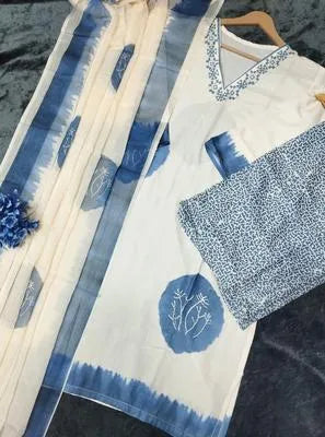 3 Pcs Women's Stitched Lawn Printed Suit