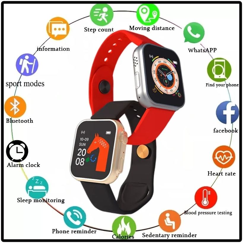 D20 Ultra Smart Watch Heart Rate Blood Pressure Oxygen Reloj Intelligent Smart Bracelet(random color)