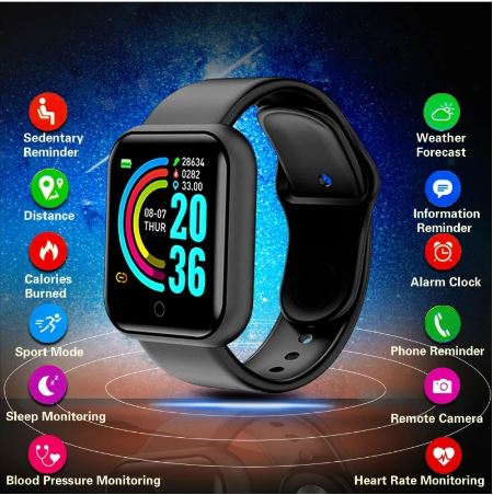 D20 Ultra Smart Watch Heart Rate Blood Pressure Oxygen Reloj Intelligent Smart Bracelet(random color)