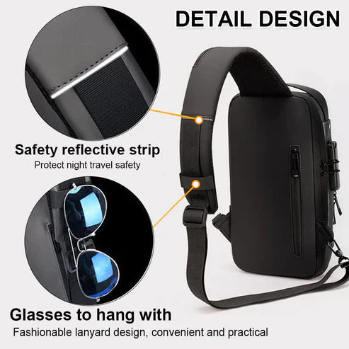 Chest Bag Multifunction Crossbody Sport Running Travel Sling Pack Anti-theft for Men