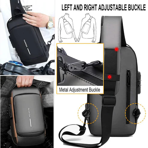 Chest Bag Multifunction Crossbody Sport Running Travel Sling Pack Anti-theft for Men