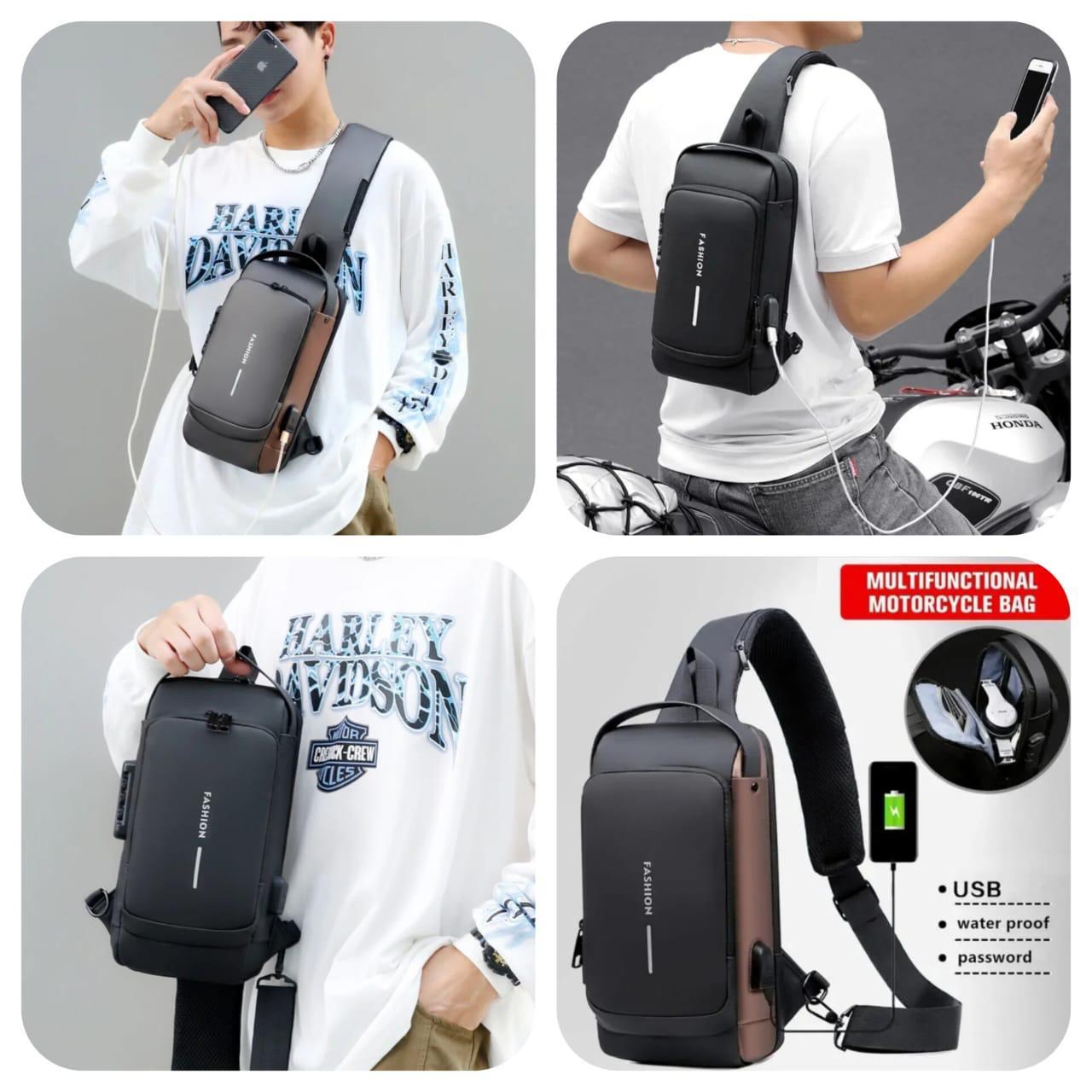 Chest Bag Multifunction Crossbody Sport Running Travel Sling Pack Anti-theft for Men