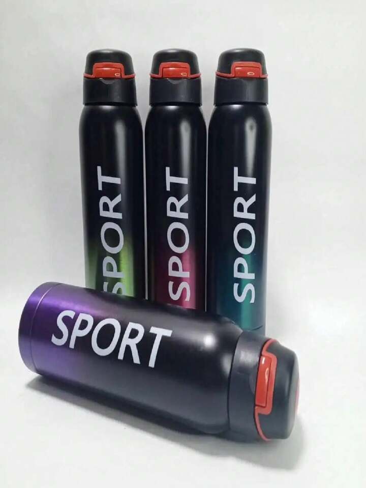 500ml Portable Sports Water Bottles Thermos With Straw