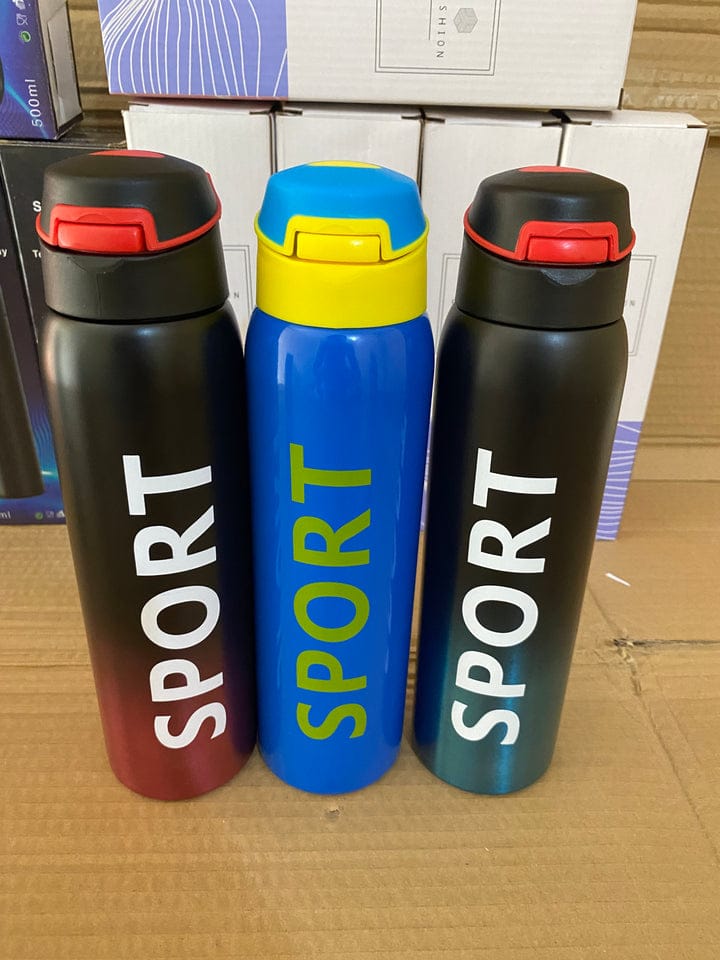 500ml Portable Sports Water Bottles Thermos With Straw