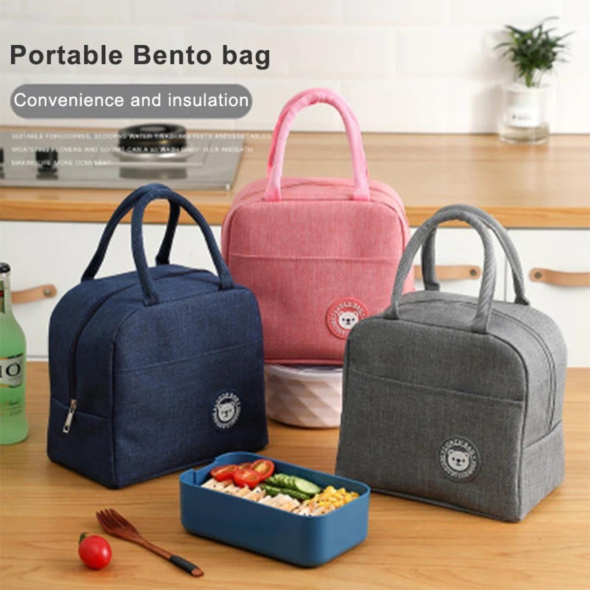 Portable Thermal Insulated Lunch Bag – Stylish And Durable Lunch Box Tote Cooler For Women, Perfect For School, Office, Outing, And Picnic (Random Color)