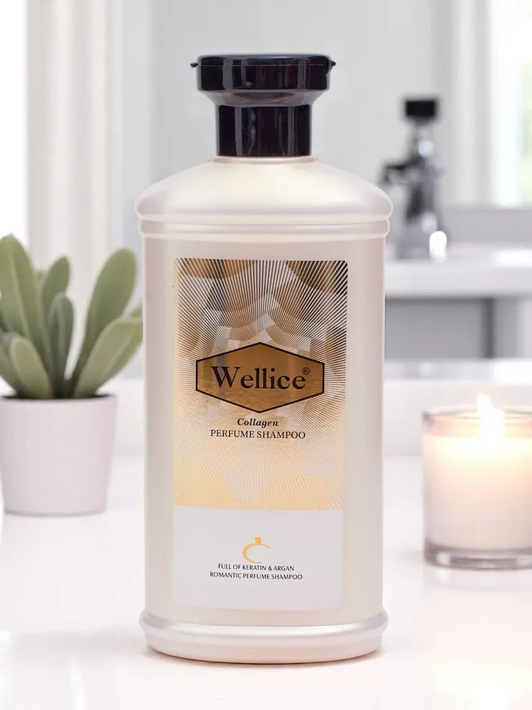 Wellice Collagen Perfume Shampoo – Strengthening Formula with Long-Lasting Fragrance for Smooth & Shiny Hair