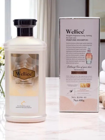 Wellice Collagen Perfume Shampoo – Strengthening Formula with Long-Lasting Fragrance for Smooth & Shiny Hair