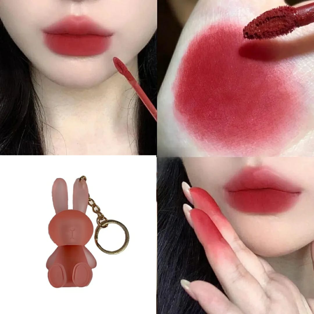 Cute Rabbit Keychain Lipgloss – Adorable, Portable & Hydrating Lip Care with Glossy Shine - Shade of Nude