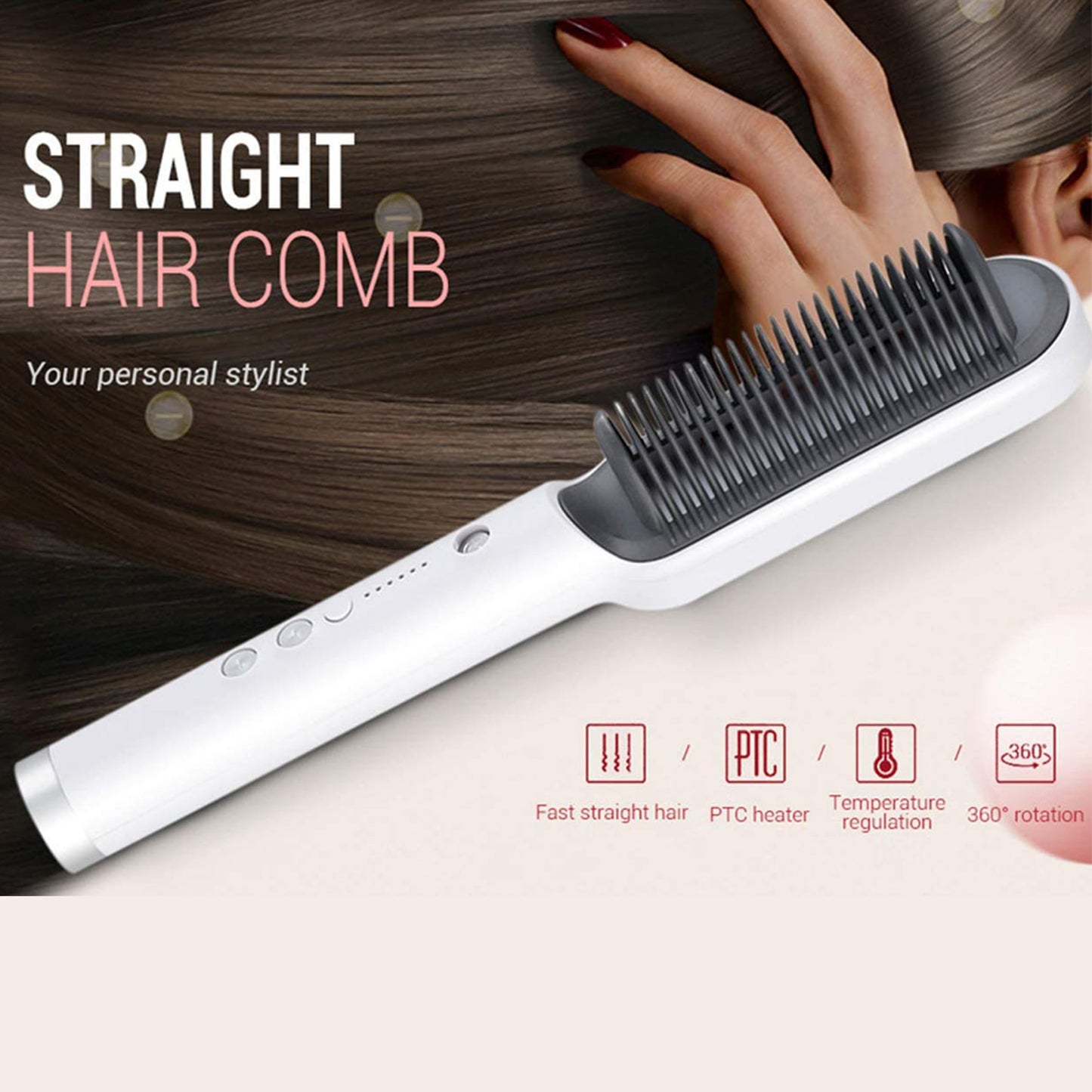 909 Hair Straightener Brush – Fast Heating, Smooth Styling, And Easy-To-Use Design For Quick And Professional Hair Straightening