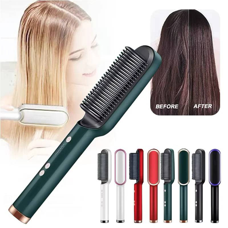 909 Hair Straightener Brush – Fast Heating, Smooth Styling, And Easy-To-Use Design For Quick And Professional Hair Straightening