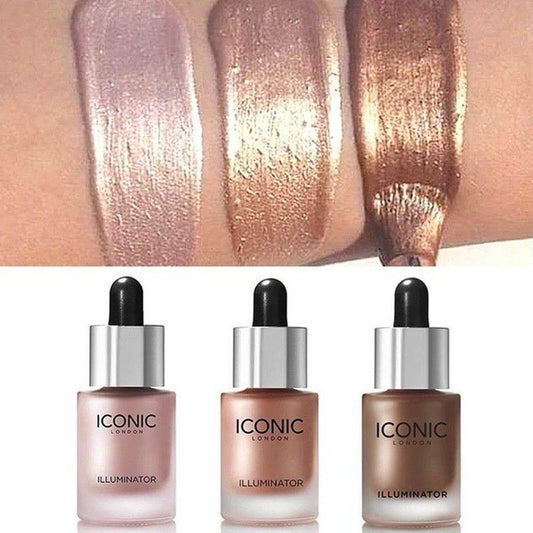 Iconic London Illuminator Highlighter Drops Ultra Glow Liquid Highlighter Radiant Finish Luminous Shine - Golden
