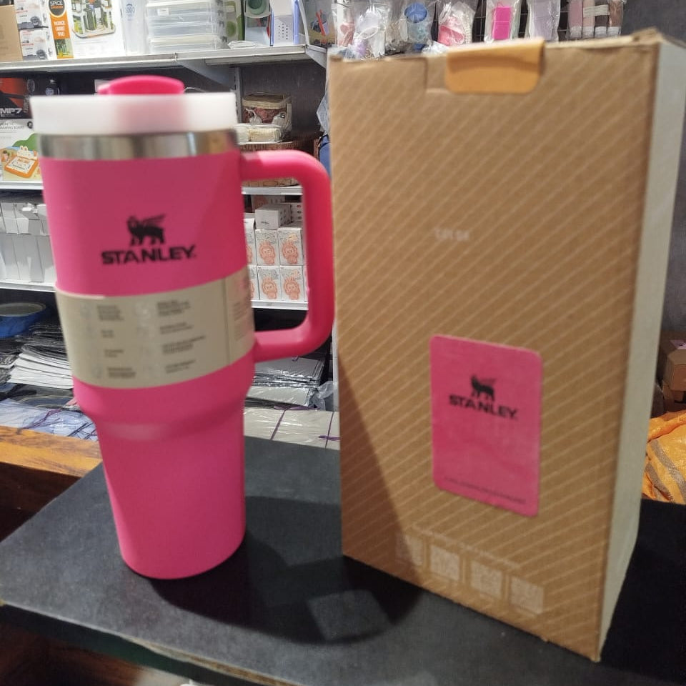 Stanley 40 Oz | (1200ML) Stainless Steel Vacuum Insulated Tumbler With Straw Leak Proof Quencher Cup For Hot And Cold Beverages - With Box | Black