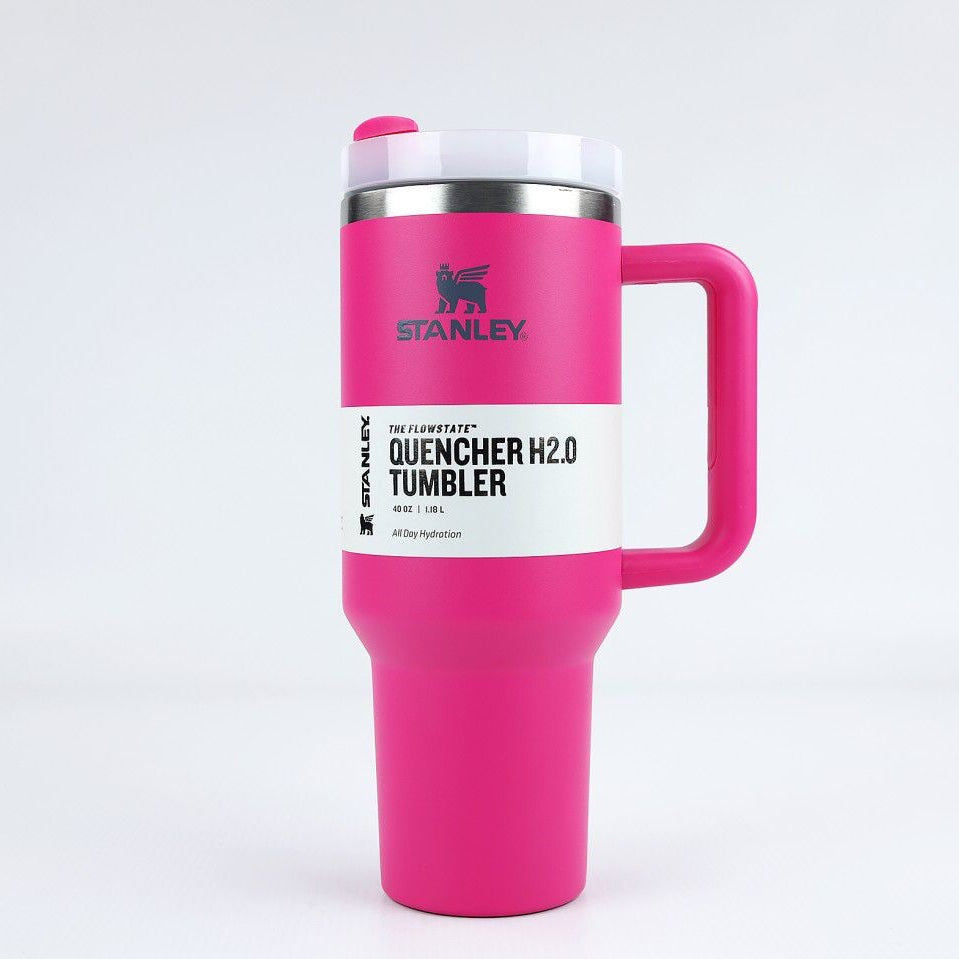 Stanley 40 Oz | (1200ML) Stainless Steel Vacuum Insulated Tumbler With Straw Leak Proof Quencher Cup For Hot And Cold Beverages - With Box | Black