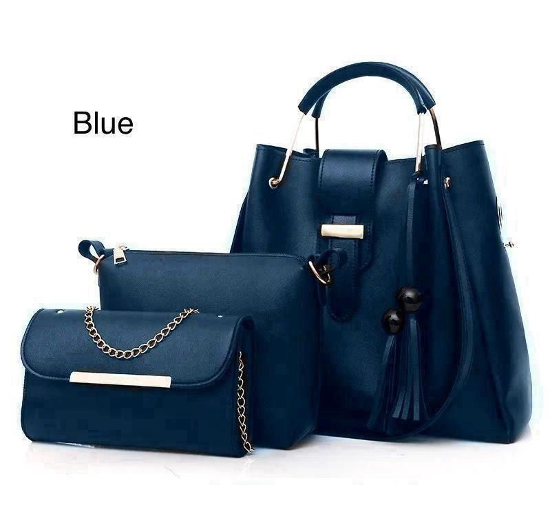 Elegant 3-Piece Women’s Handbag Set – Black Shoulder Bag, Crossbody & Clutch Purse