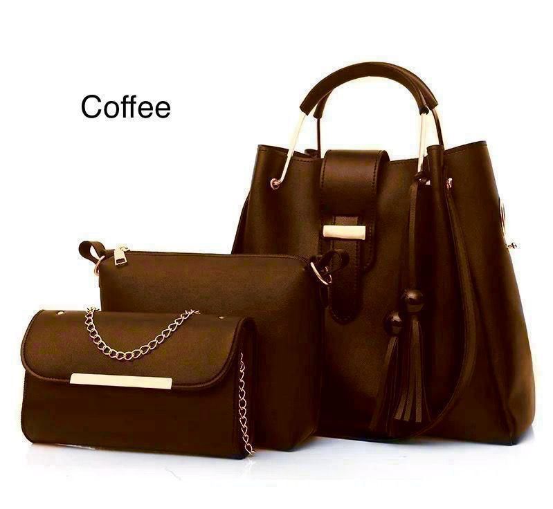 Elegant 3-Piece Women’s Handbag Set – Black Shoulder Bag, Crossbody & Clutch Purse