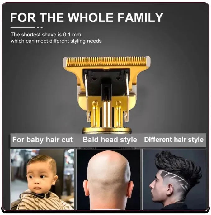 Vintage T9 Professional Cut & Shave Trimmer High-Precision Hair Grooming Device For Men (metal body)