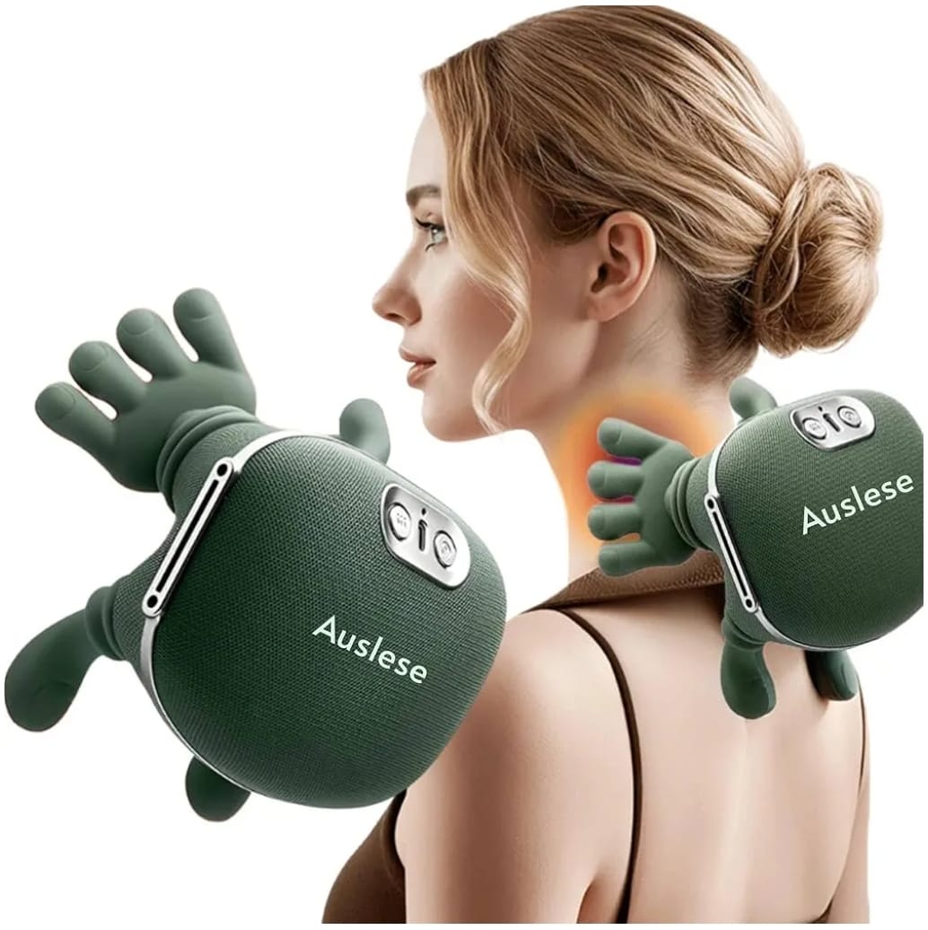 Human Hand Style Heated Neck And Shoulder Massager Portable Wireless Deep Tissue 4D Finger Pressure