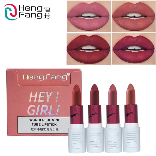 Hey Girl 4 Pcs Lipstick Set Creamy Multicolor Lipsticks