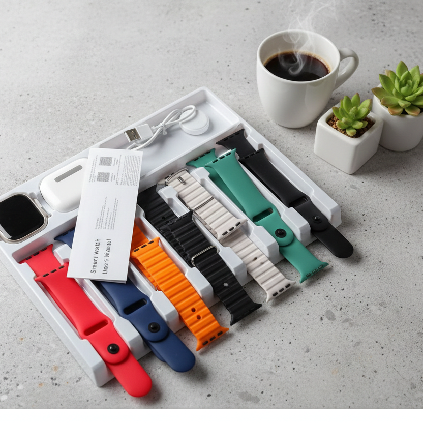 Crown I60 Ultra 2 Smart Watch With AMOLED Display And 10 In 1 Features With Earbuds