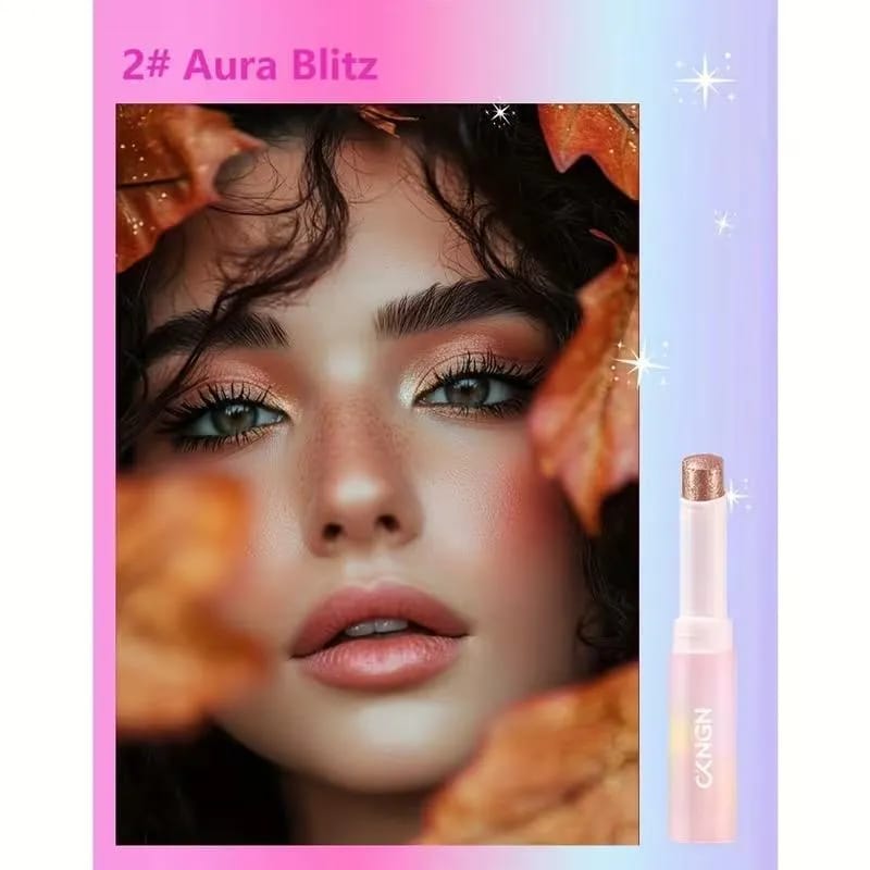 Multipurpose Jelly Highlighter Stick – Creamy Glitter Eyeshadow, Lip Balm & Face Highlighter | Shade 1