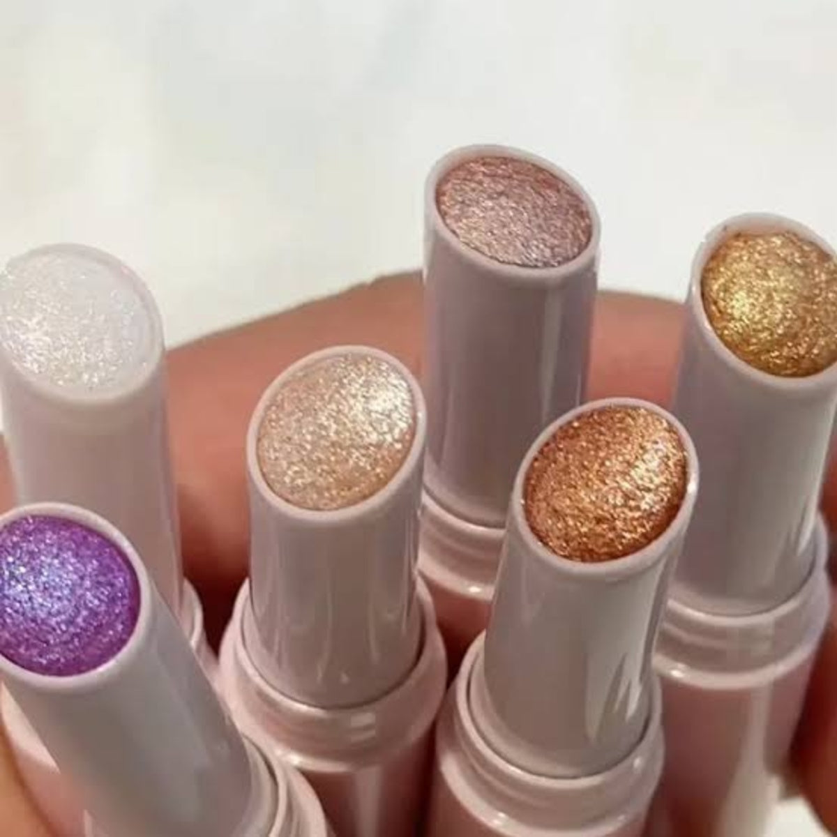 Multipurpose Jelly Highlighter Stick – Creamy Glitter Eyeshadow, Lip Balm & Face Highlighter | Shade 1