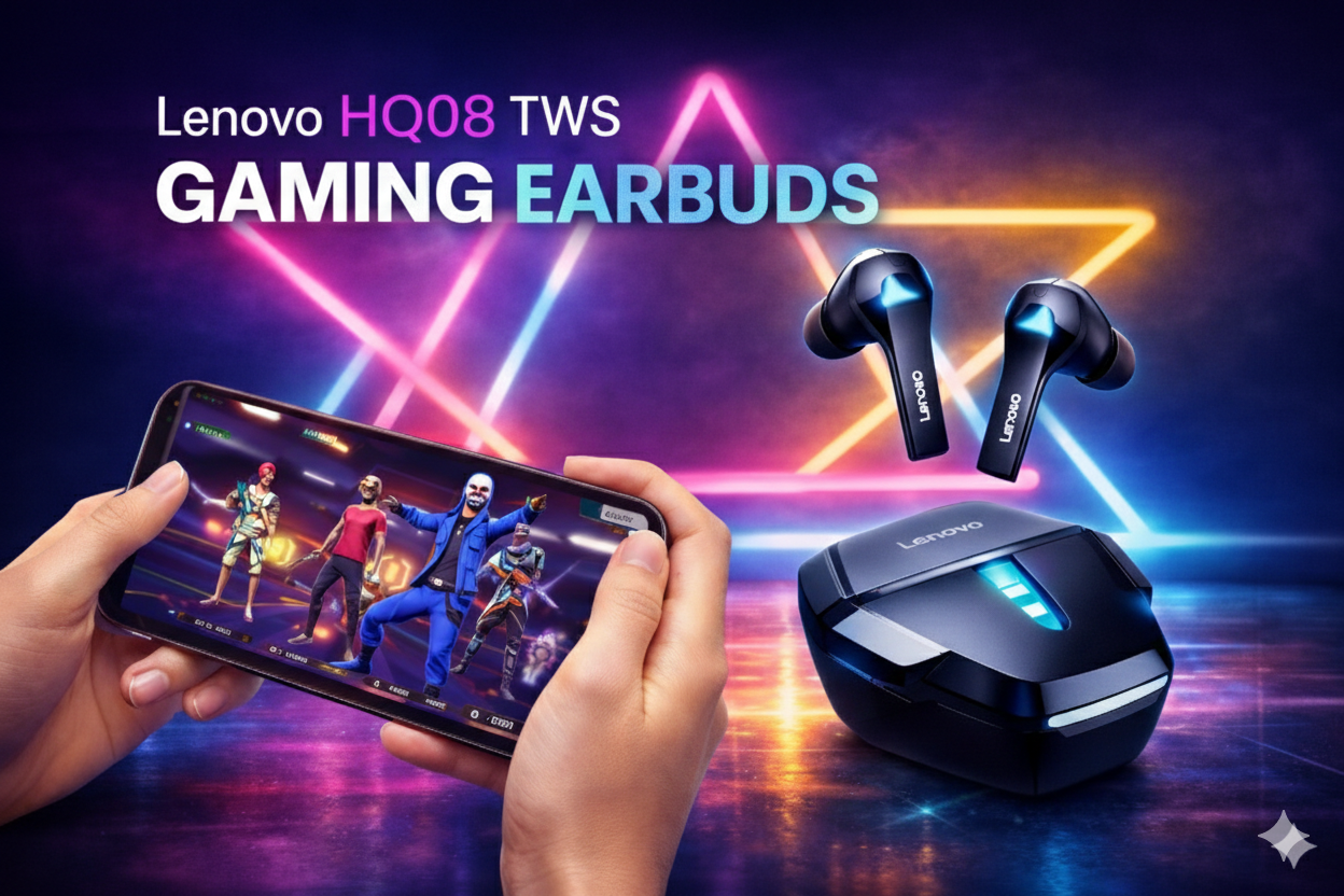 Professional Lenovo Hq08 Tws Gaming Earbuds Low Latency Hifi Sound 100 Percent Original
