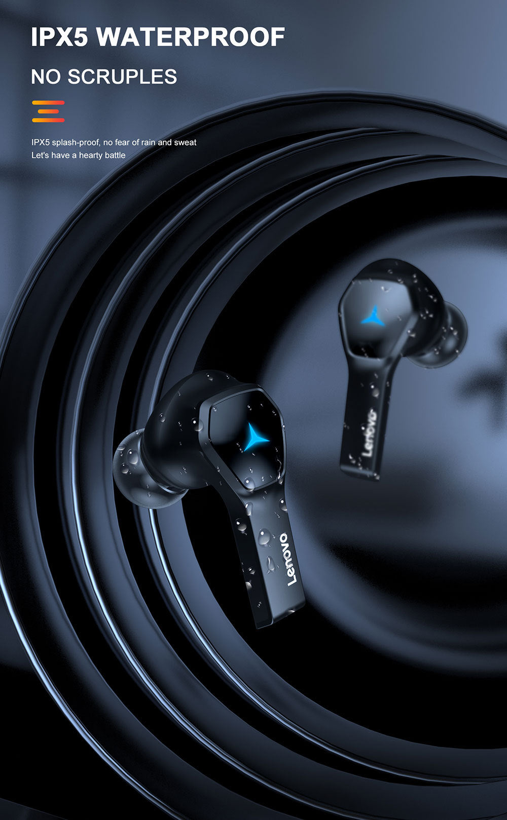 Professional Lenovo Hq08 Tws Gaming Earbuds Low Latency Hifi Sound 100 Percent Original