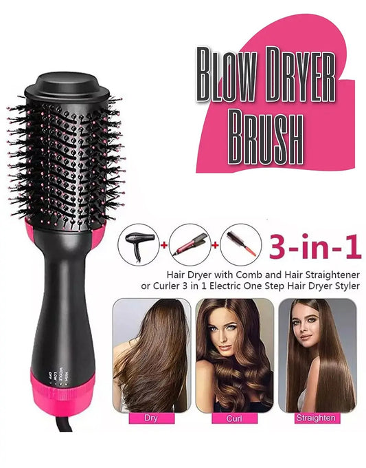 3 in 1 Hair Dryer Brush | One Step Volumizer & Styler | Dry, Straighten & Curl | Professional Hot Air Brush