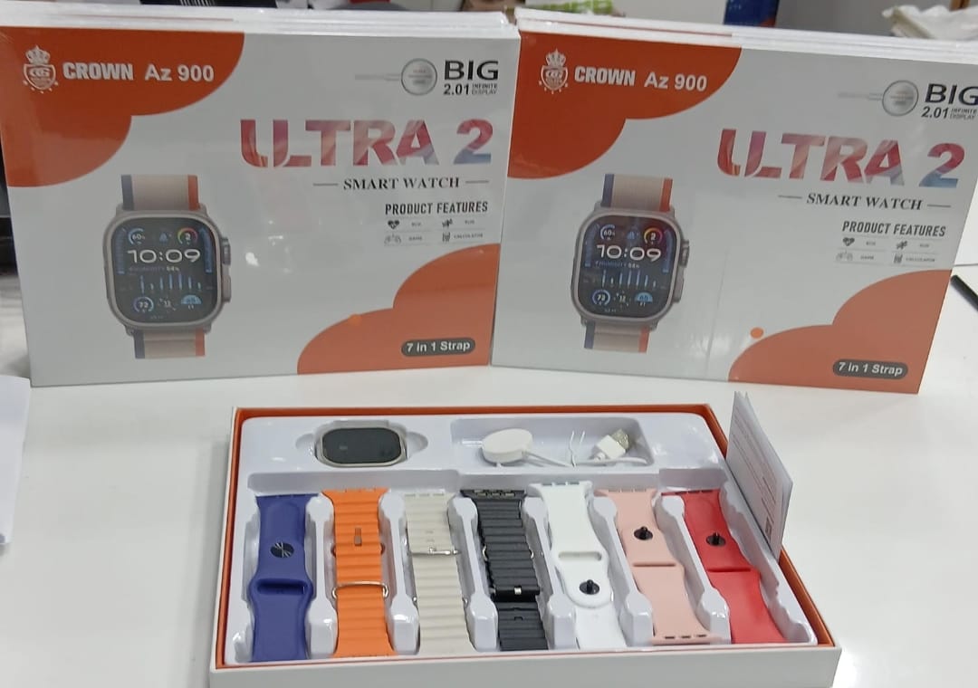 CROWN AZ 900 Ultra 2 Smart Watch – 7-in-1 Strap Combo | Big 2.01” Display | Bluetooth Calling | Fitness Tracker