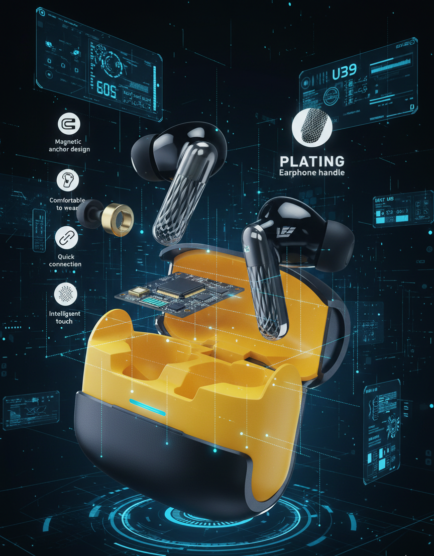 U39 True Wireless Bluetooth 5.1 Earbuds – Premium Plating Design