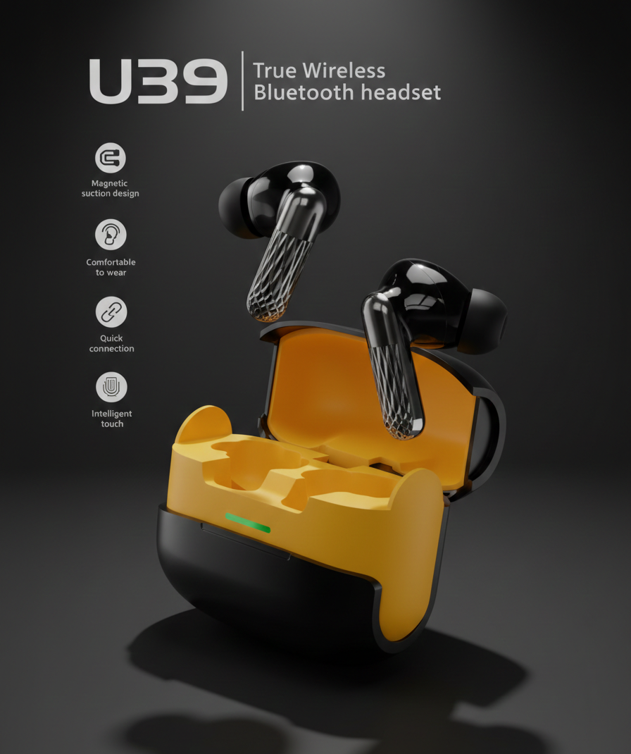 U39 True Wireless Bluetooth 5.1 Earbuds – Premium Plating Design