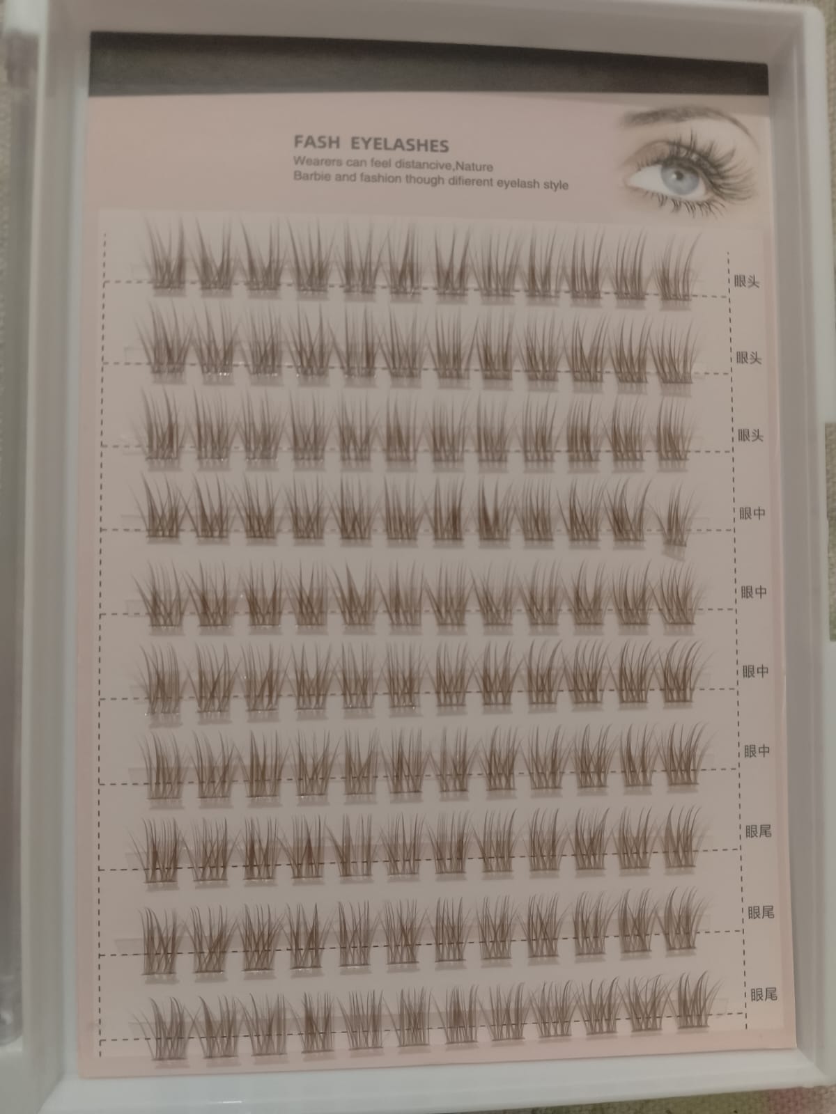 Pre-Glued Wispy Eyelash Clusters – DIY Eyelash Extension Box, Brown Fiber Lashes