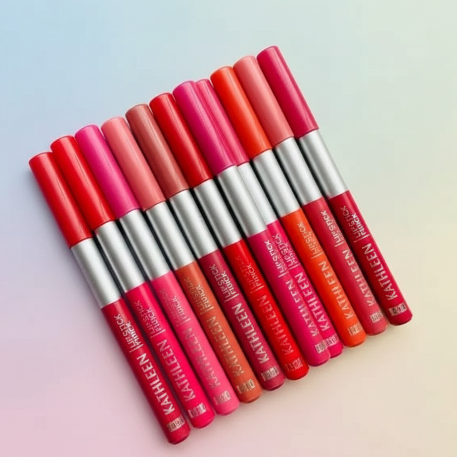 Kathleen High Pigmented Lip Pencil – Smooth Creamy Texture | Multicolor Shades | Pack of 6