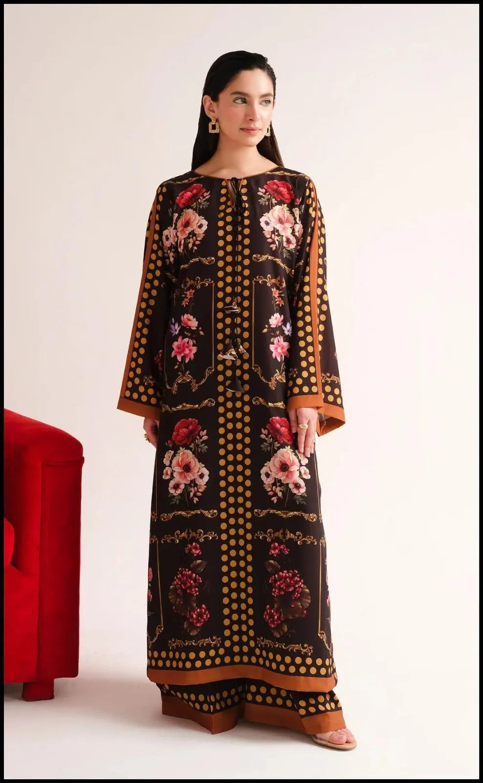 2 Pcs Women's Stitched Swiss Lawn Printed Shirt And Trouser